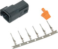 NAMZ Deutsch DTM 6-Position Receptacle w/6 Stamped Terminals & Wedgelock - Black (HD 74106-98BK)