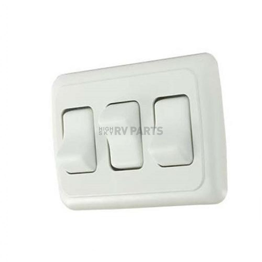 TRIPLE ROCKER SWITCH ASSEMBLY W/BEZEL WHITE