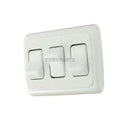 TRIPLE ROCKER SWITCH ASSEMBLY W/BEZEL WHITE