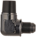 06 90 DEGREE MALE ADAPTER TO 06 (3/8) NPT MALE BLACK