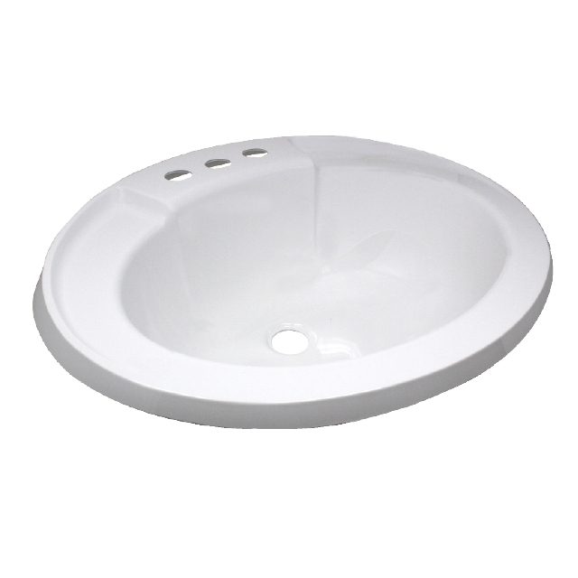 SINK LAVATORY17X20 WHITE POLY OVAL L/OVRFL
