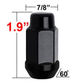 14MM X 1.50 DUPLEX ACORN BLACK CHROME LUGS CLAMSHELL
