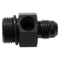 10 AN MALE TO 08 ORB WITH 1/8NPT GAUGE PORT ADAPTER BLACK
