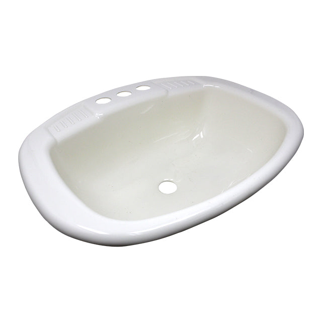 17X20WHITE POLY OVAL LAV