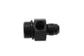 08 AN MALE TO 08 ORB WITH 1/8NPT GAUGE PORT ADAPTER BLACK