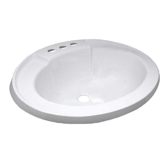 17 X 20 WHITE POLY OVAL LAV