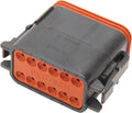 NAMZ Deutsch DT Series 12-Wire Plug & Wedgelock - Black (HD 72119-94BK)