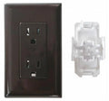 15 AMP DECOR RECEPTACLE WITH COVER BROWN