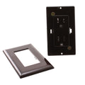 15 AMP DECOR RECEPTACLE WITH COVER BROWN