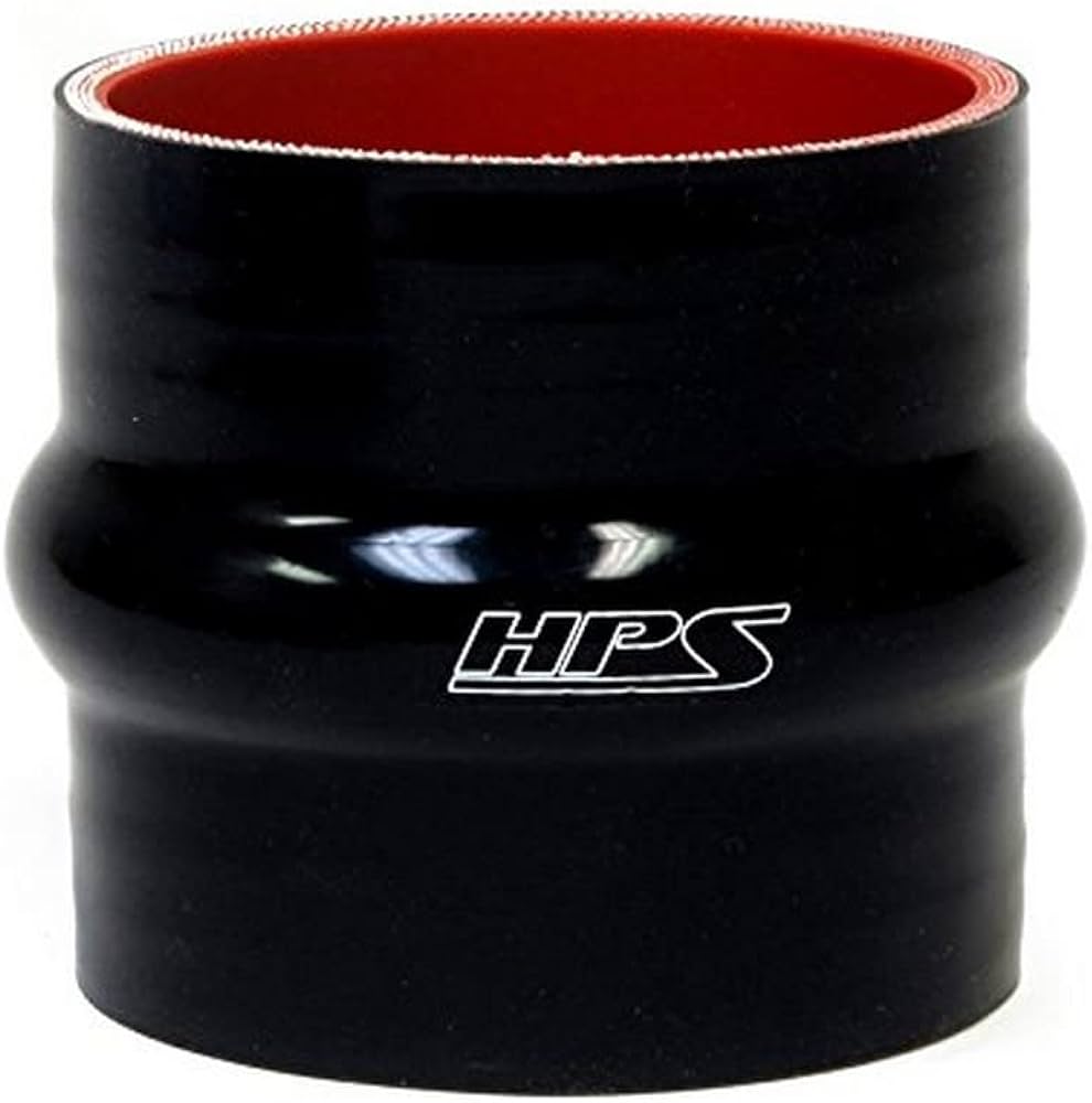HPS Performance 1 ID 3 Long High Temp 4-ply Reinforced Silicone Hump Coupler Hose Black (25mm ID 76mm Length)