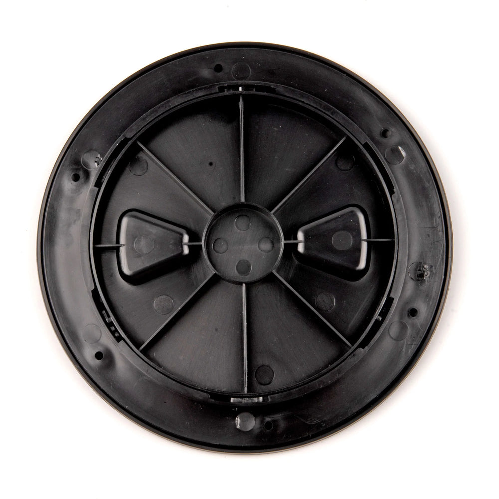 6IN LOW PROFILE SCREW OUT TEXTURED DECK PLATE W/ MOLDED GASKET BLACK PACKAGED