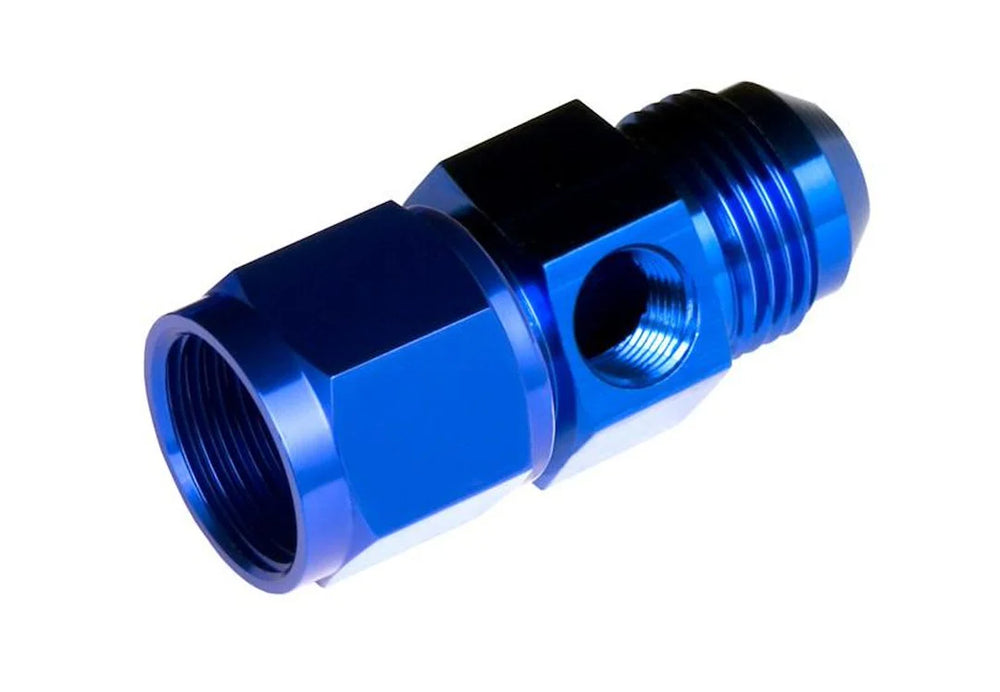 04 MALE TO 04 FEMALE AN/JIC WITH 1/8 NPT IN HEX BLUE