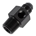 Fragola Inline Gauge Adapter -6AN x 3/8 NPT - Black