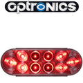 LED TAIL LIGHT OVAL;CLEAR LENS;RED