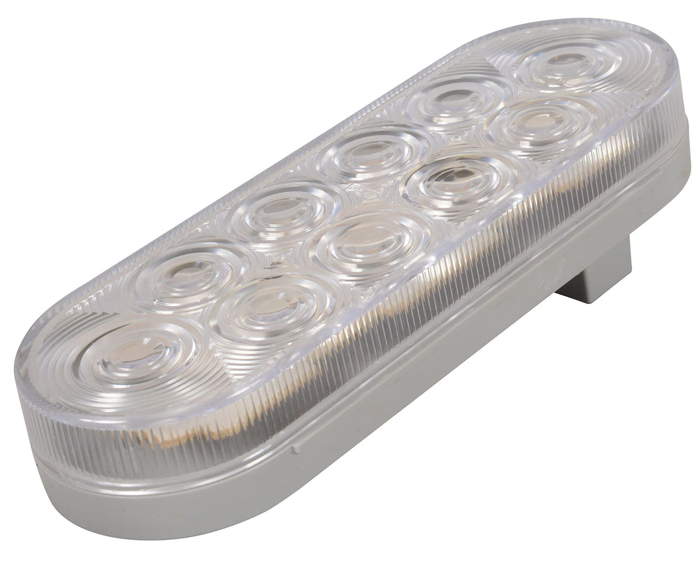 LED TAIL LIGHT OVAL;CLEAR LENS;RED
