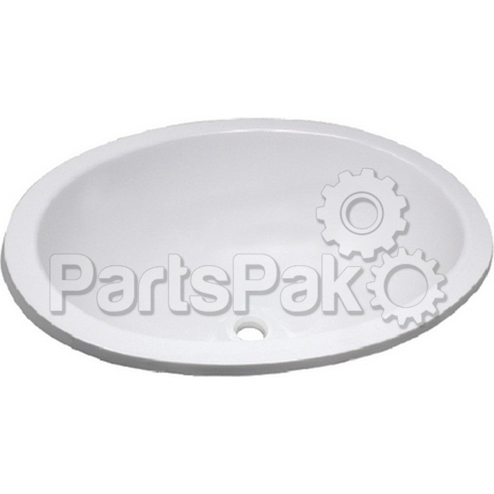 SINK 10X13 WHITE ABS OVAL LAVATORY W/STOPPER