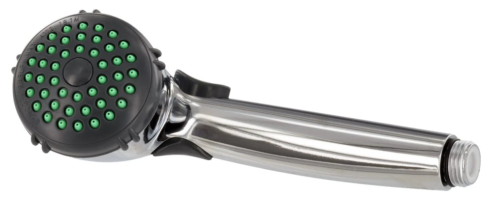 SHOWER HEAD HANDHELD TRICKLE SHUTOFF CHROME