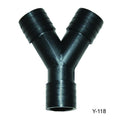 1 1/2IN BARBED Y FITTING BLACK PACKAGED