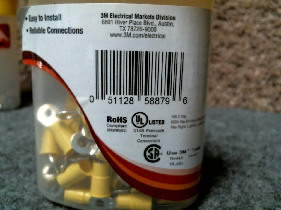 3M SCOTCHLOK RING VINYL INSULATED