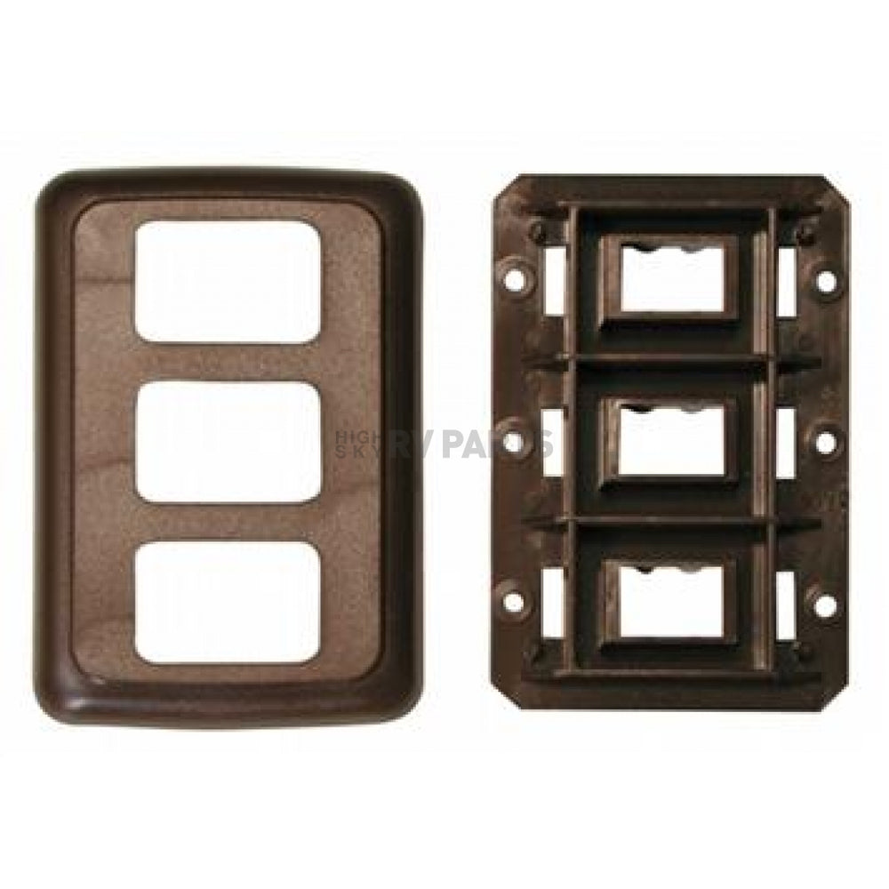 TRIPLE BASE AND PLATE CONTOUR WALL PLATE ASSEMBLY BROWN