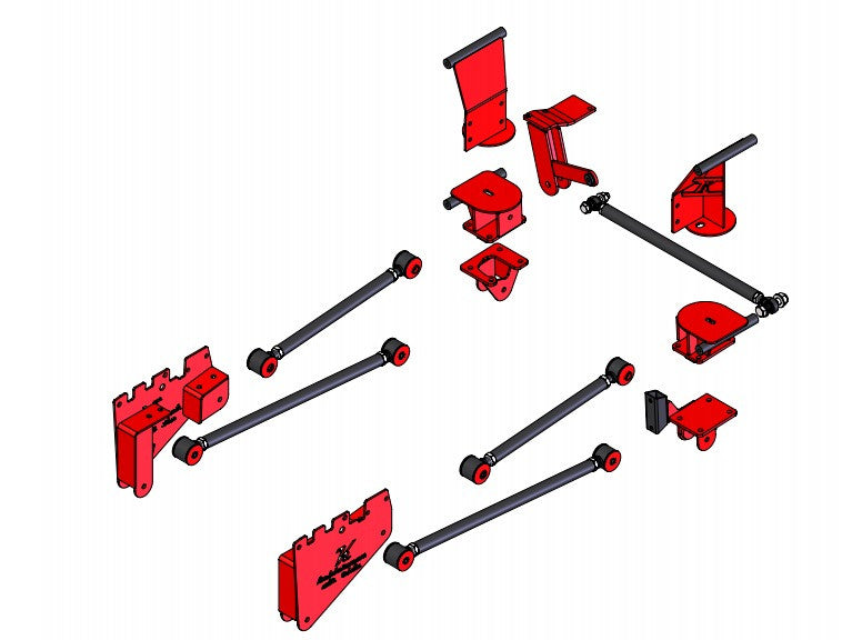 ~(380 lbs. 48X40X24)~ 1999-2004 Ford F-250 350 Excursion 4-Link Front Air Suspension 4x4 Only uses factory sway bar