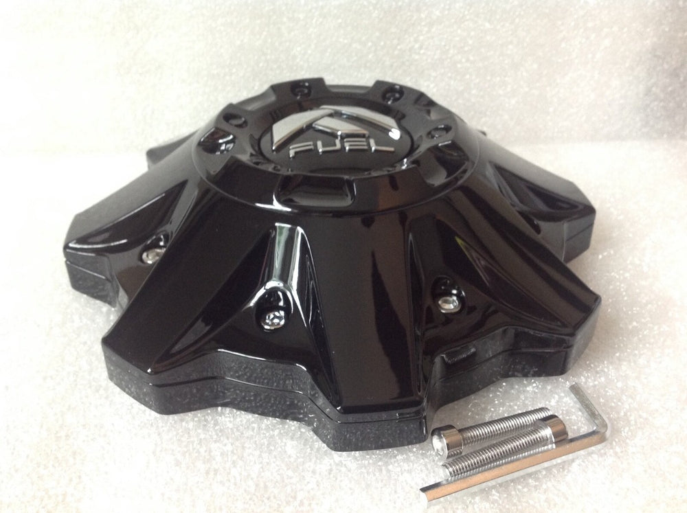 FUEL 8LUG CAP W/ RISER GLOSS BLACK