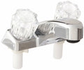 UTOPIA 4IN LAVATORY FAUCET CHROME W/CLEAR HANDLES