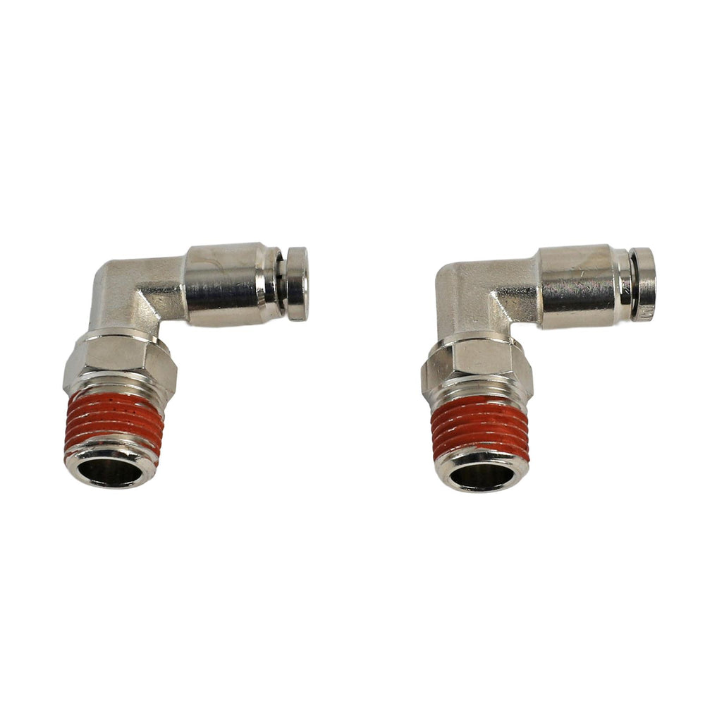 1/4 NPT(M) TO 1/4 AIRLINE 90 DEGREE SWIVEL ELBOW FITTING (2 PCS) DOT APPROVED