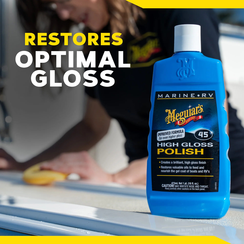 Waxes Polishes & Sealers: Various Models; Creates a brilliant high gloss finish. Restores optimal gloss on fiberglass and painted marine or RV surfaces after cleaning; Blue