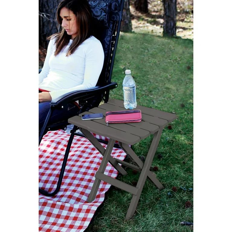 TABLE ADIRONDACK STYLE QUICK FOLDING PLASTIC SM CHARCOAL