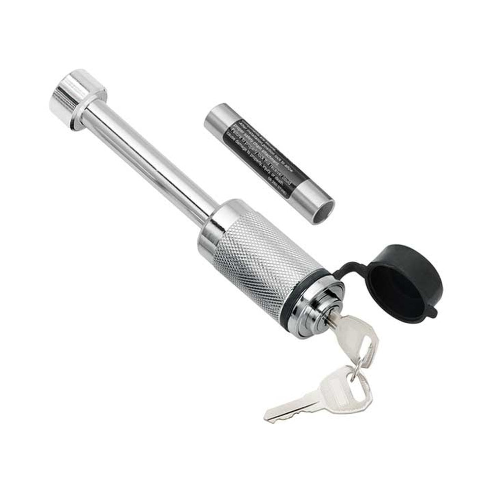 TRAILER HITCH LOCK 1/2IN & 5/8IN DOGBONE STYLE CHROME