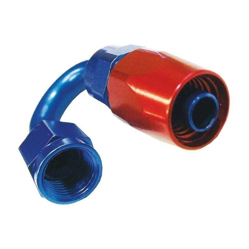 RED/BLUE 180 DEGREE SWIVEL ALUMINUM HOSE END 12AN