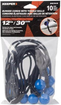 BUNGEE CORD 12IN W/BUNGEE BALLS 10 PACK
