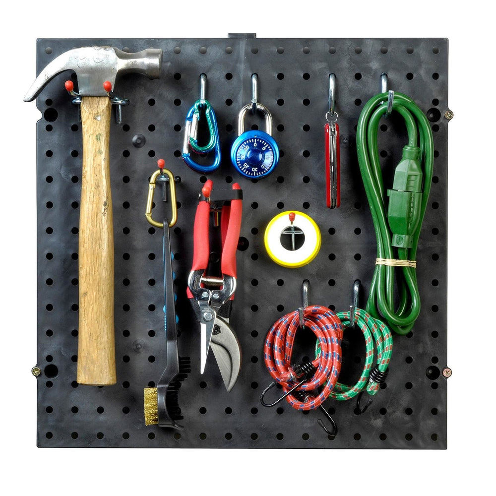 PEG BOARD 16X16 BLACK - HARD PLASTI