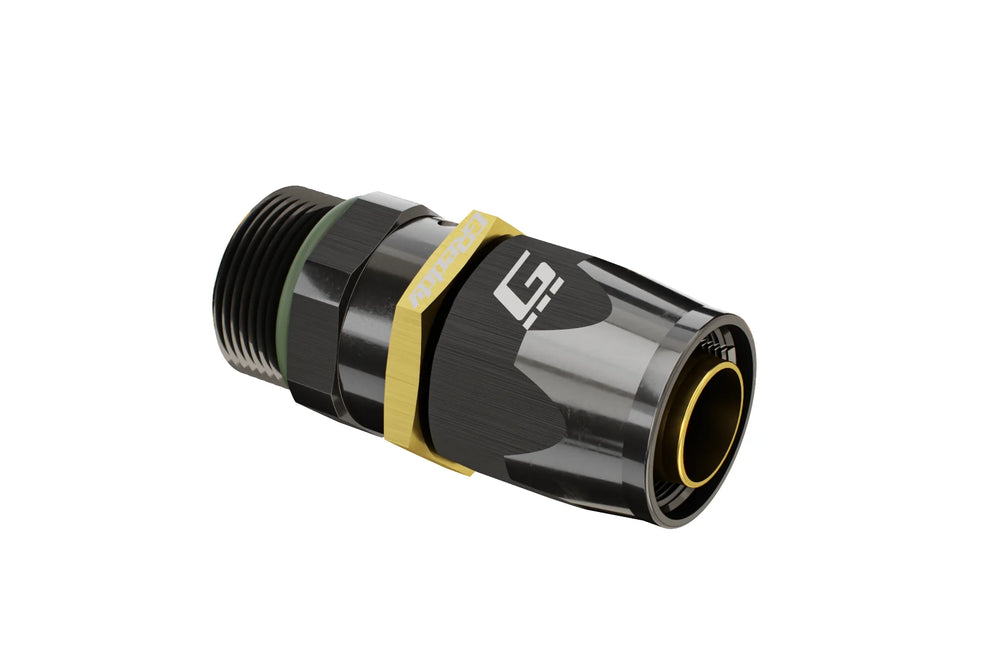 GReddy AN10 STRAIGHT ORB MALE BLACK/GOLD ANODIZED