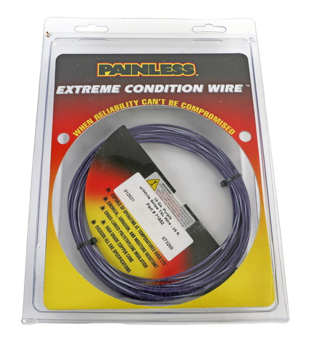 WIRE TXL 18GA PURPLE W/WHT 2