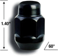 7/16IN ACORN BULGE SEAT BLACK CHROME (13/16IN HEX) CLAMSHELL