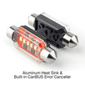 XK Glow White Festoon Error Free Ultra Bright LED Bulbs w/ Built-in Canbus 2pc 36mm