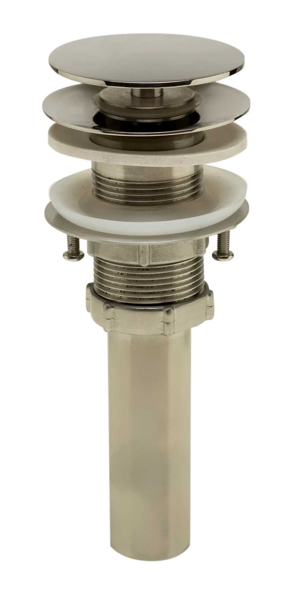 PLASTIC STRAINER W/POPSTOP STOPPER CHROME