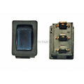 MINI ILLUMINATED ON/OFF SPST BLACK/BLUE 1/CARD