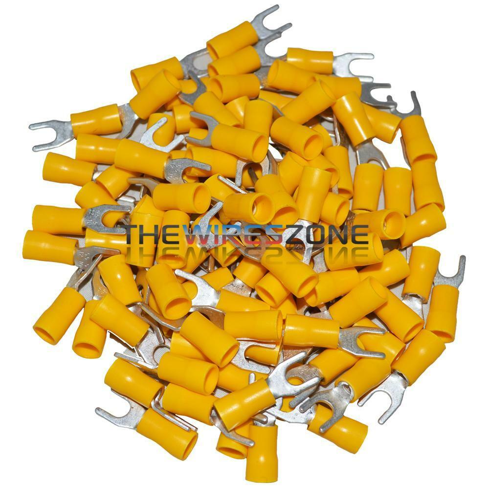 YELLOW VINYL SPADE TERMINAL 12-10 GAUGE #10 PACKAGE OF 100