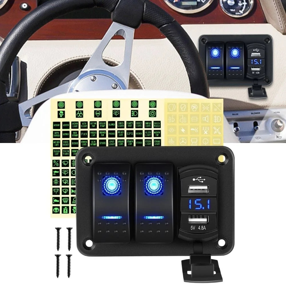 LABELED 12V ON/OFF SWITCH IVORY