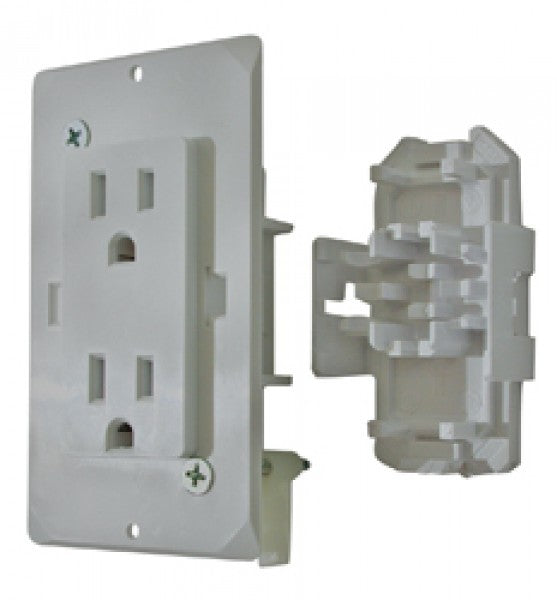 15 AMP DECOR RECEPTACLE WITH COVER WHITE