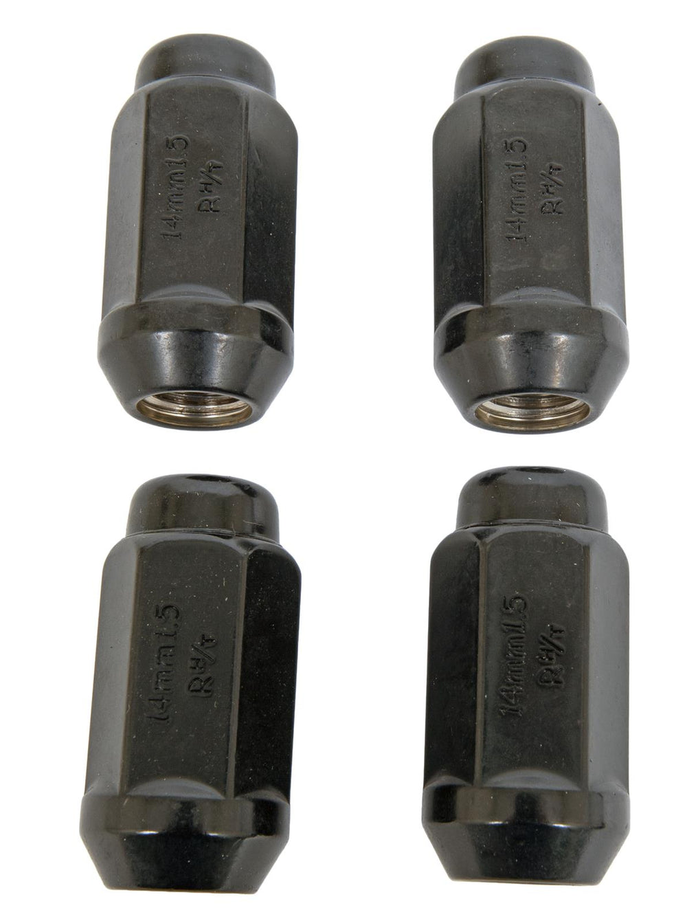 14MM X 1.50 DUPLEX ACORN BLACK CHROME LUG NUTS 4 BAGGED