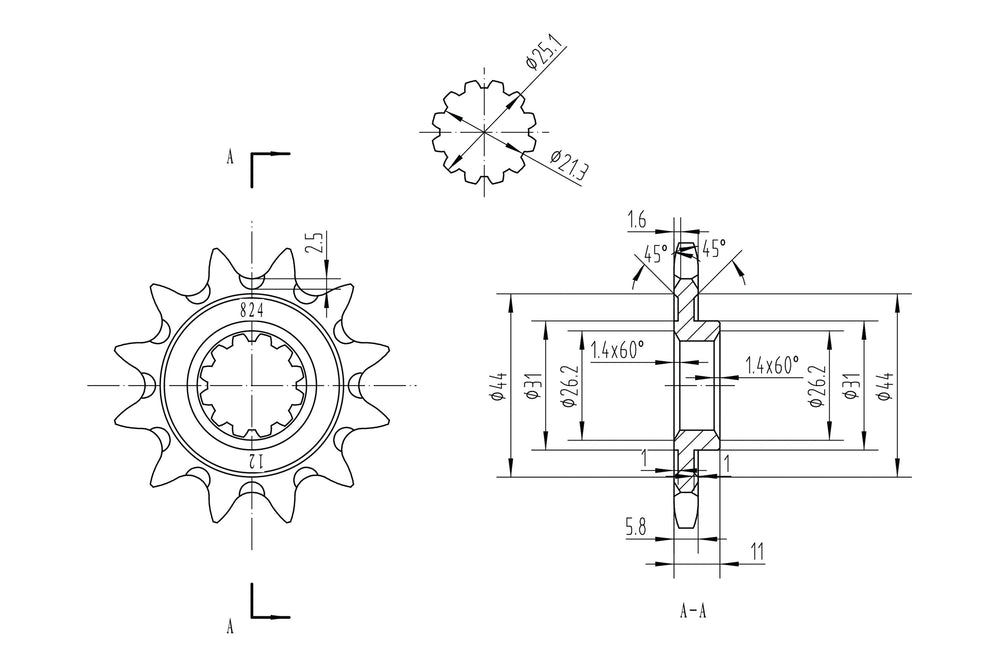 BikeMaster Husqvarna Front Sprocket 520 12T