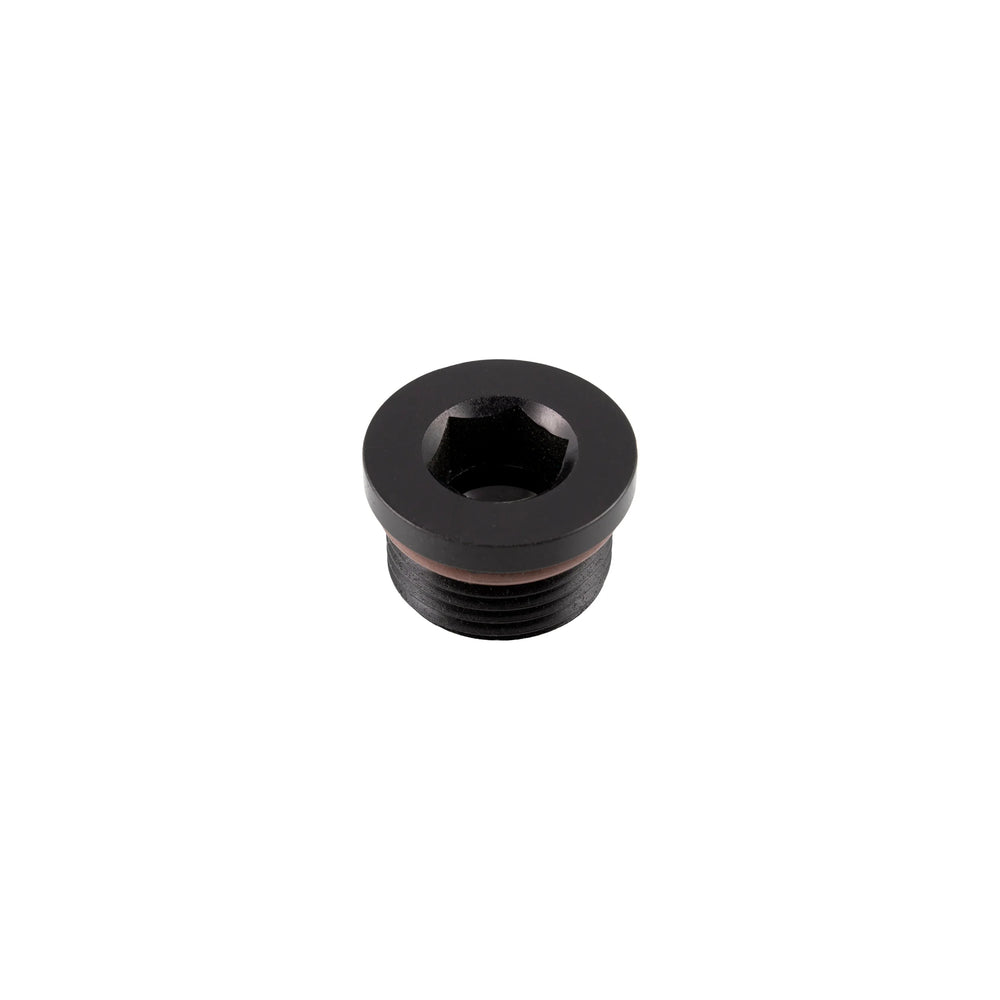 12AN Male Aluminum Plug w/O-ring 1-1/16 -12 - Black