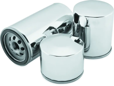 Twin Power Twin Cam and M8 Chrome Magnetic Oil Filter Replaces H-D 63798-99 with Backflow Valve