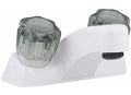 UTOPIA 4IN LAVATORY FAUCET WHITE W/SMOKED HANDLES