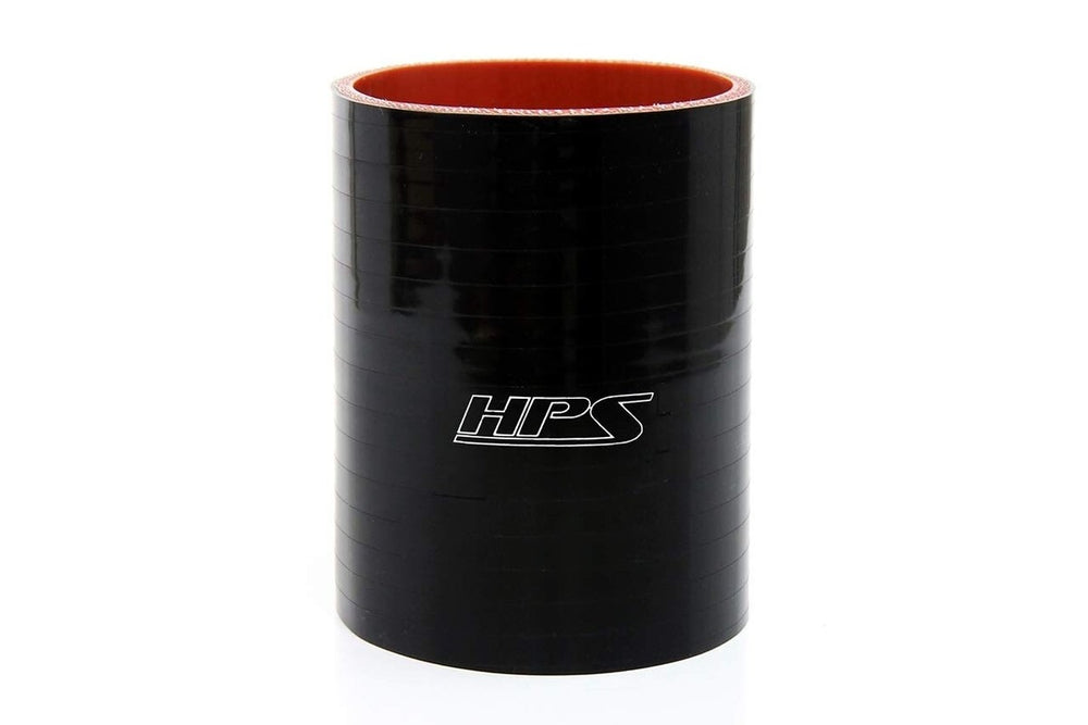 HPS Performance 2 ID 4 Long High Temp 4-ply Reinforced Silicone Straight Coupler Hose Black (51mm ID 102mm Length)
