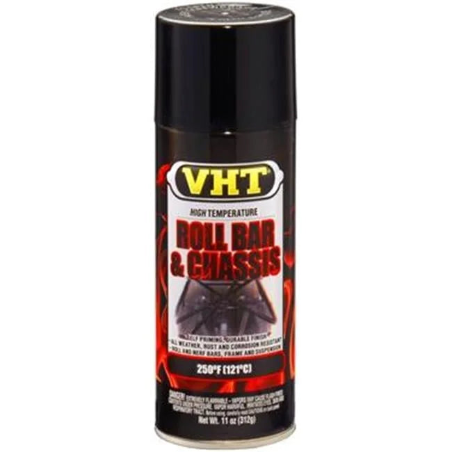 HIGH TEMPERATURE ROLL BAR/CHASSIS PAINT; GLOSS BLACK; 11 OZ. AEROSOL